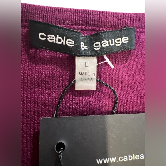 Cable & Gauge Camisole/Tank Knit, Sleeveless Women’s Top, Magenta, Size Large - Picture 5 of 11